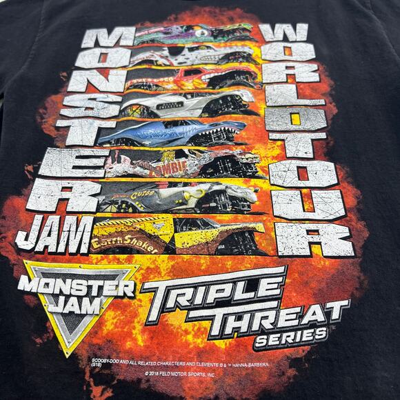 Alstyle MEDIUM Unisex Black 2018 Monster Jam World Tour Tee Shirt T-Shirt - Picture 2 of 4